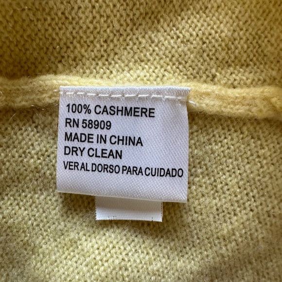 Alex Marie Yellow 100% Cashmere V-Neck Sweater – Women’s Size S - Picture 4 of 8